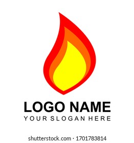 Elegant fire logo design vector