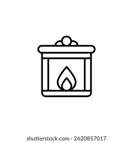 Elegant fireplace symbol, cozy hearth element for interior designs and decorations