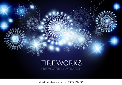 Elegant fireworks background. Vector illustration
