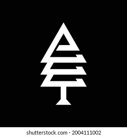 vectorial elegante de letras de árbol de abeto A y E