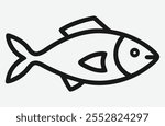 Elegant Fish Icon Line Art Design , Minimalist and Stylish Illustration