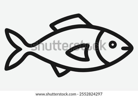 Elegant Fish Icon Line Art Design , Minimalist and Stylish Illustration