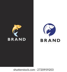 Vetor de ícone de logotipo de peixe elegante para frutos do mar Restaurante Business Brand Identity
