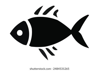Elegant Fish Silhouette Vector Image And Fish Silhouette Vector Icon Illustration