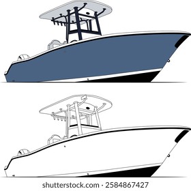 Elegant Fishing Boat Vector, Line Art And Printable Masterpiece Design