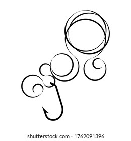 Elegant fishing hook. Vector. Concept.