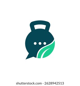 Elegant Fitness Chat Nature Vector Logo