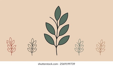 Elegant Five-Color Vector for Branding, Advertising, Packaging, Posters, Websites, Merchandising, Decor, and Plant Art