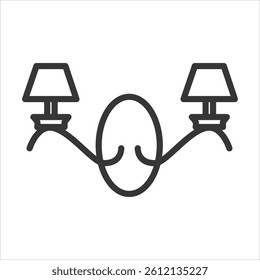 Elegant Fixtures Icon Vector Illustration Outline