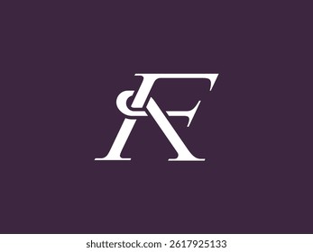 Elegant FK serif monogram logo, classic and modern. Subtle organic elements in design add a natural, graceful touch. Ideal for luxury premium brands, including fashion, beauty cosmetics, accessories.