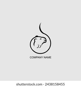 elegant flame circle tiger logo