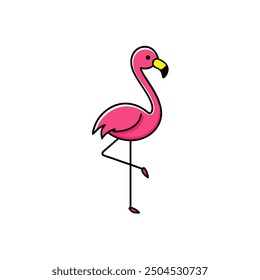 Elegant flamingo bird icon vector illustration, showcasing vibrant and stylish design perfect for tropical and wildlife-themed projects, decor, and creative art
