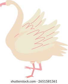 Flamingo Elegante de pé em uma perna ilustração