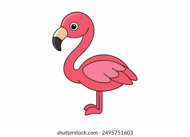 Elegant flamingo vector illustration featuring vibrant colors and intricate details, perfect for nature-themed projects, t-shirts, and home decor.