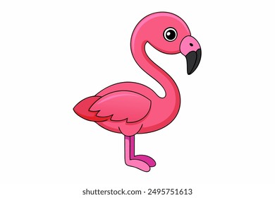 Elegant flamingo vector illustration featuring vibrant colors and intricate details, perfect for nature-themed projects, t-shirts, and home decor.