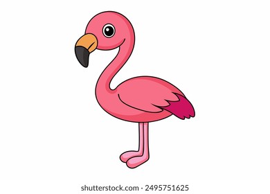 Elegant flamingo vector illustration featuring vibrant colors and intricate details, perfect for nature-themed projects, t-shirts, and home decor.