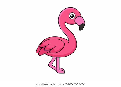 Elegant flamingo vector illustration featuring vibrant colors and intricate details, perfect for nature-themed projects, t-shirts, and home decor.