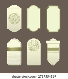 Elegant flat classical vertical decorative label template design
