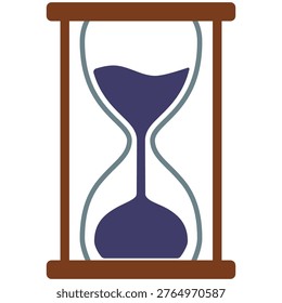 Elegant flat hourglass icon representing time flow, deadlines, and measured focus in a professional setting