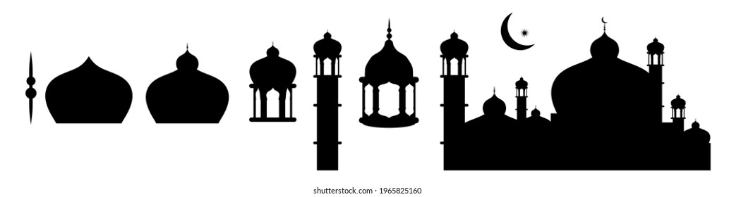 Elegant Flat Islamic Mosque Vector Asset Stock Vector (Royalty Free ...