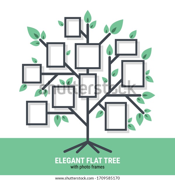 Elegant\
flat tree with photo frames created for Web, Document, Greeting\
Card, Poster, Label and Other Decoration Surface. Beautiful tree\
which can be used in many purposes. Eps10\
vector.