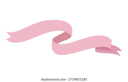 Elegante Ilustración vectorial plana de un Anuncio de cinta rosa ondulado para añadir un título o texto a invitaciones, tarjetas o Diseños web. Aislado en un fondo blanco para un fácil uso.