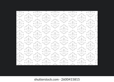 Elegant Fleur De Lis seamless pattern in grey for interior design