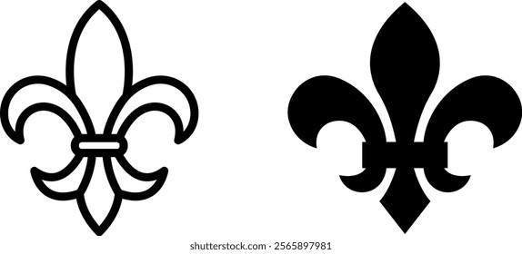 "Elegant Fleur de Lis Vector Icon Set - Classic Royal Symbol"