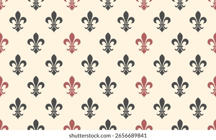 Elegante estampado de flores en negro y borgoña sobre fondo crema.  Perfecto para el Fondo de pantalla, el diseño textil o la marca de lujo.