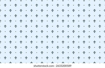 Elegant fleurdelis pattern on a light blue background.  Perfect for wallpaper, textile design, or website backgrounds.