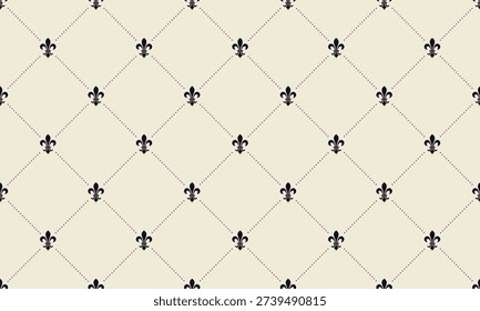 Elegant fleurdelis pattern on a subtle cream background.