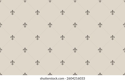 Elegant fleurdelis pattern.  Subtle, sophisticated design perfect for backgrounds, textures, or website designs.  Creates a feeling of luxury and classic style.