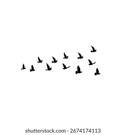Elegante vuelo de siluetas de pájaros que representan armonía y equilibrio.