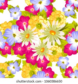 elegant floral abstract seamless pattern. For your fashion design, fabric, postcards. Congratulations and invitations for birthday, wedding, party and more. Vector illustration.