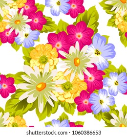 elegant floral abstract seamless pattern. For your fashion design, fabric, postcards. Congratulations and invitations for birthday, wedding, party and more. Vector illustration.