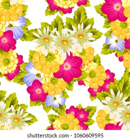 elegant floral abstract seamless pattern. For your fashion design, fabric, postcards. Congratulations and invitations for birthday, wedding, party and more. Vector illustration.
