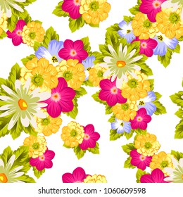 elegant floral abstract seamless pattern. For your fashion design, fabric, postcards. Congratulations and invitations for birthday, wedding, party and more. Vector illustration.