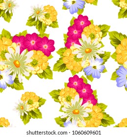 elegant floral abstract seamless pattern. For your fashion design, fabric, postcards. Congratulations and invitations for birthday, wedding, party and more. Vector illustration.