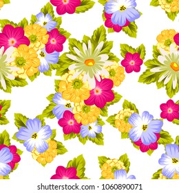 elegant floral abstract seamless pattern. For your fashion design, fabric, postcards. Congratulations and invitations for birthday, wedding, party and more. Vector illustration.