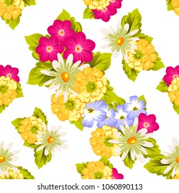 elegant floral abstract seamless pattern. For your fashion design, fabric, postcards. Congratulations and invitations for birthday, wedding, party and more. Vector illustration.