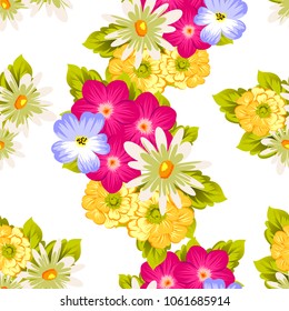 elegant floral abstract seamless pattern. For your fashion design, fabric, postcards. Congratulations and invitations for birthday, wedding, party and more. Vector illustration.