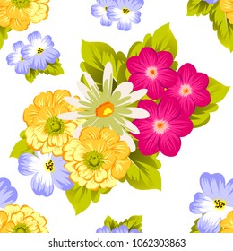 elegant floral abstract seamless pattern. For your fashion design, fabric, postcards. Congratulations and invitations for birthday, wedding, party and more. Vector illustration.