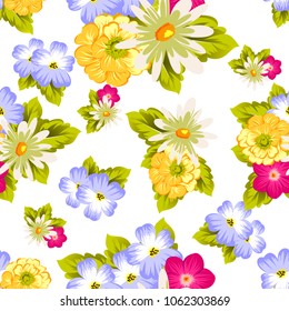 elegant floral abstract seamless pattern. For your fashion design, fabric, postcards. Congratulations and invitations for birthday, wedding, party and more. Vector illustration.