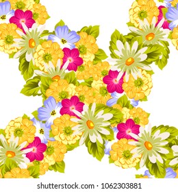 elegant floral abstract seamless pattern. For your fashion design, fabric, postcards. Congratulations and invitations for birthday, wedding, party and more. Vector illustration.