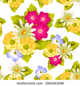 elegant floral abstract seamless pattern. For your fashion design, fabric, postcards. Congratulations and invitations for birthday, wedding, party and more. Vector illustration.