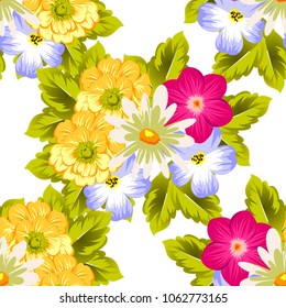 elegant floral abstract seamless pattern. For your fashion design, fabric, postcards. Congratulations and invitations for birthday, wedding, party and more. Vector illustration.