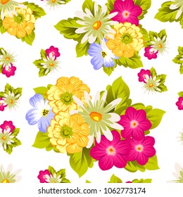 elegant floral abstract seamless pattern. For your fashion design, fabric, postcards. Congratulations and invitations for birthday, wedding, party and more. Vector illustration.