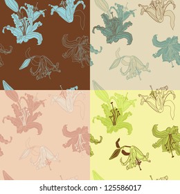 Elegant floral abstract seamless pattern.Vector