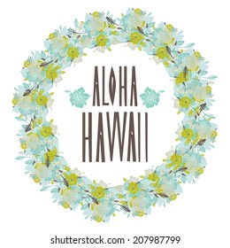 Elegant Floral Aloha Hawaii Wreath Hibiscus Stock Vector (Royalty Free ...