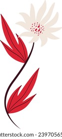 Elegant floral arrangement in Asian style. Cute cartoon illustration of white flower